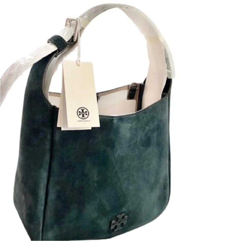 ๐- Tory Burch-Thea Suede Crossbody/Shoulder Bag. Warm Teal. NWT Gorgeous - Picture 8 of 12